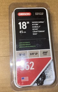 Oregon S62 Low Kickback Chain Saw 18" Chain 3/8" LP .050" - Picture 1 of 2
