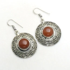 Carnelian Gemstone Handmade Drop Dangle Earrings Jewelry For Women 1.8" AE-93121 - Picture 1 of 1