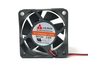 For Y.S.TECH 6025 NYW06025012BSS DC12V 0.42A 6CM 2pin cooling fan - Picture 1 of 4