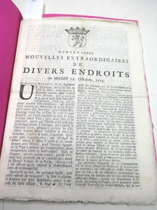 2 N° JOURNAL "NOUVELLES EXTRAORDINAIRES DE DIVERS ENDROITS" 1775 MARSEILLE - Picture 1 of 5