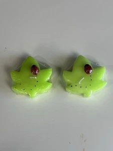 Vintage Biedermann & Sons Ladybug On Leaf Wax Floating Candle Lot Of 2 New - Picture 1 of 3