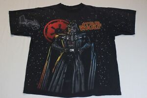 XL Vtg 90s 1996 STAR WARS Lucasfilm Ltd DARTH VADER T-Shirt Fade Distress