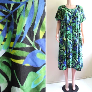 Virtuelle Tent Dress 18 XL 1X Plus Cotton Tropic Floral S/S Vintage 90s Aloha - Picture 1 of 9
