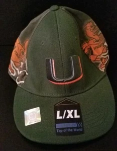 Sombrero único Miami Hurricane's Deju VU" verde oscuro "U"" talla L/XL - Imagen 1 de 8