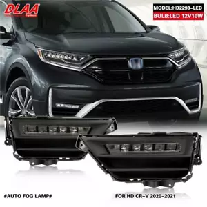 2Pcs Front Fog Lights Assembly w/ Clear Lens Grills Bumper For Honda CR-V 20-21 - Picture 1 of 6