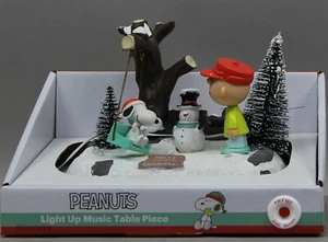 Peanuts Charlie Brown Snoopy & Snowman Light Up Music Table Piece NIB - Picture 1 of 3