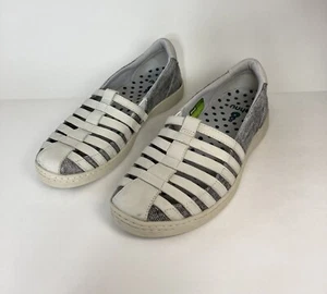 Ahnu Leather Upper Flats Shoes Slip On Strap Women’s Size 8 Beige - Picture 1 of 12