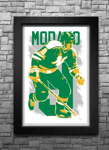 MIKE MODANO art print/poster MINNESOTA NORTH STARS FREE S&H! JERSEY Cover