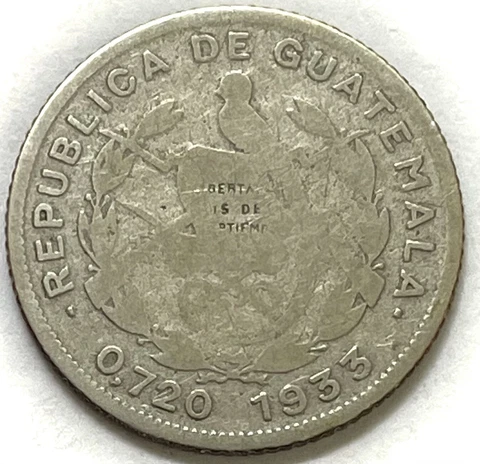 1933 Silver Republic of Guatemala 10 Centavos Quetzal Bird Coin Cover