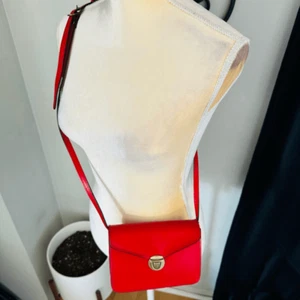 Bolso Bandolera MASSIMO CASTELLO Tamonato Cuero Italiano Diseñador Lujo, Rojo Nuevo con Etiquetas - Imagen 1 de 15
