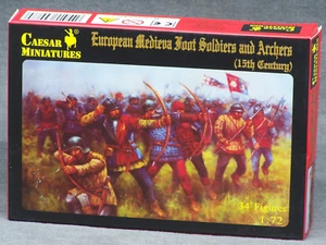 Caesar Minatures 11088 European Medieva Foot Soldiers and Archers Figures 1/72 - Picture 1 of 6
