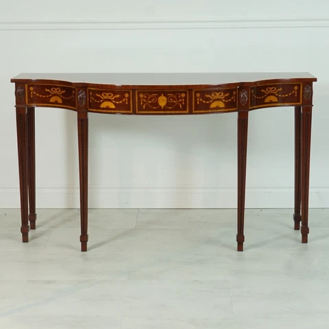 Beautiful Wall Console Server Mahogany wood with Hand done Inlay Cover
