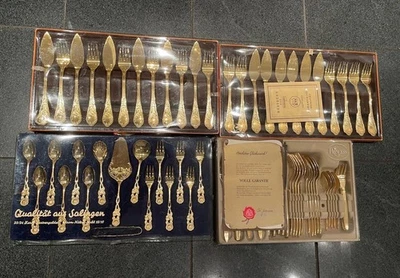 Nica Bestecke Aus Solingen Hartvergoldet 23/24 Karat Gold Goldauflage Unbenutzt - Bild 1 von 4