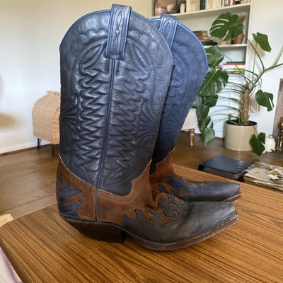 Stivali da cowgirl Tony Mora taglia 4 UK 37 EU BLU/marrone - Immagine 1 di 4