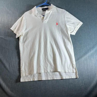 Polo Ralph Lauren Men’s Polo Shirt Size L White Red Pony Logo Custom Fit Cotton - Image 1 of 4