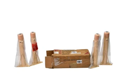 Juego de 4 patas de soporte para muebles de metal acabado natural con placas de montaje pies Foto 1 de 4