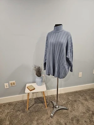 Suéter Eskandar 100 % azul cielo cachemir cuello alto talla única Foto 1 de 4