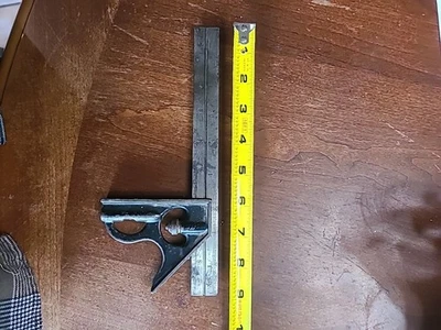 Cuadrado combinado marrón y afilado.  Vintage. 9 pulgadas. Templado #4. Foto 1 de 4