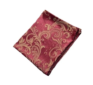 Luxury Red Tan Fabric Shower Curtain Jacquard Print Design 72 Long Vines - Picture 1 of 5