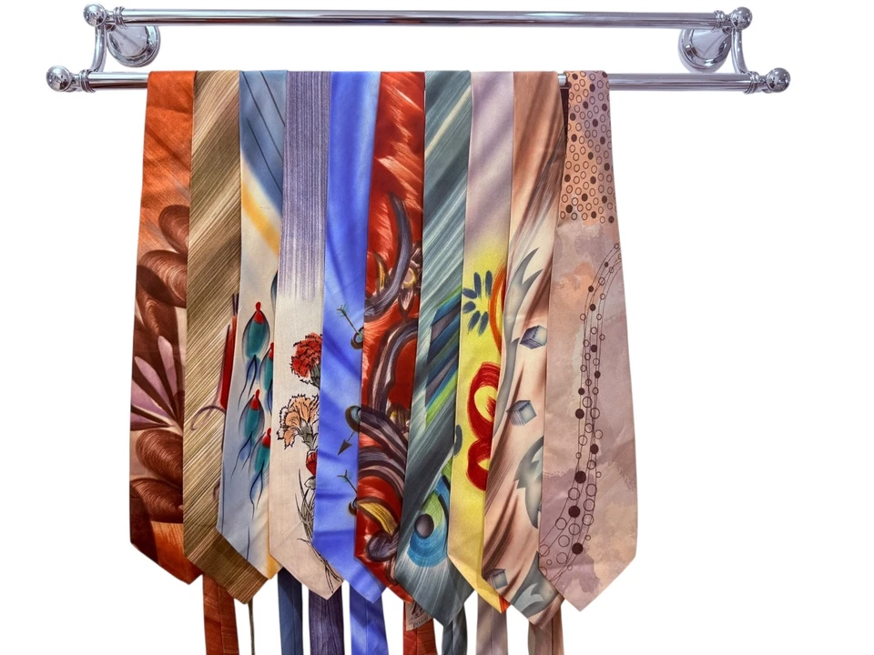 Lote de 10 corbatas vintage para hombre de la década de 1940 | Corbatas novedosas Swing Era Silk Rayon MCM Foto 1 de 4