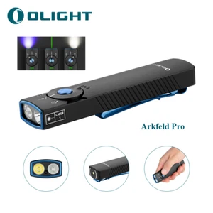 Olight Arkfeld Pro 1300LM 3-in-1 EDC Torch White Light & UV & Green Laser--Black - Picture 1 of 16