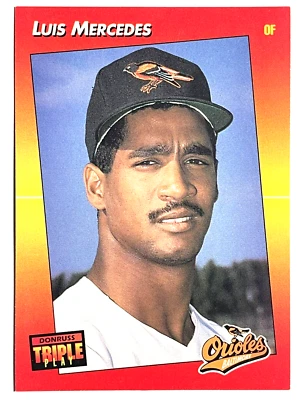 LUIS MERCEDES Baltimore Orioles 1992 Donruss Triple Play Baseball Card #145 - Image 1 of 2