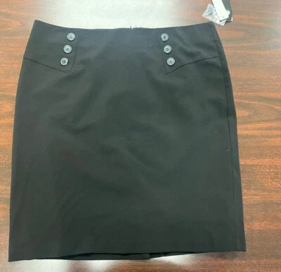 Nuevo con etiquetas Traje Falda New Directions Para Mujer Talla 12 Negro Mini Corto Forrado Foto 1 de 4