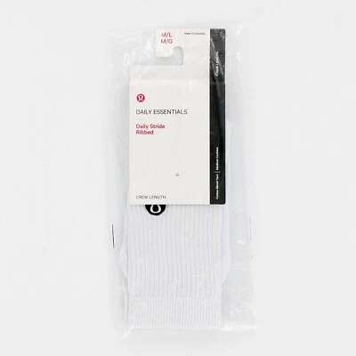 Lululemon Womens Crew Daily Stride Socks, Ribbed Comfort Cushioning Arch Support - Image 1 of 4