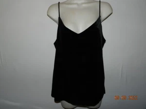 Top camisero corto con correa de espagueti de terciopelo negro cuello en V Rag & Bone para mujer talla L - Imagen 1 de 3