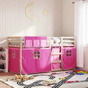 Bunk Bed without Mattress Pink 90x190 cm Single Solid Wood Pine vidaXL - Picture 1 of 12