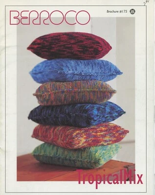 Berroco Knitting Pattern Book Brochure #175 Tropical Mix Throws & Pillows - Image 1 of 4