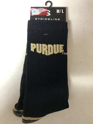 PURDUE BOILERMAKERS SOCKS MENS CREW FULL KNIT SIZE M/L NWT Cover