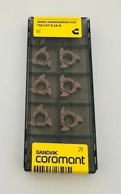 SANDVIK THREADING CARBIDE INSERT 266RG-16VW01A002M 1125 55` EXT R 14-8 - 10 pcs. - Image 1 of 2