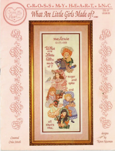 What Are Little Girls Made Of Cross My Heart Cross Stitch Pattern Book 1991 VTG