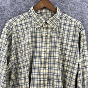 L.L. Bean Traditional Fit Long Sleeve Button Shirt Men XL Reg Yellow Blue - Picture 1 of 12