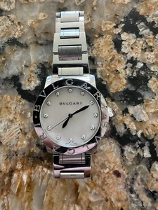 Bulgari Watch Automatic With Mother Of Pearl Diamond Dial Rare - Picture 1 of 3