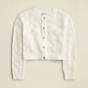 J. Crew Girls' Crochet Cardigan Sweater in Cotton Size XL (12-13) NWT #CC802 - Picture 1 of 5