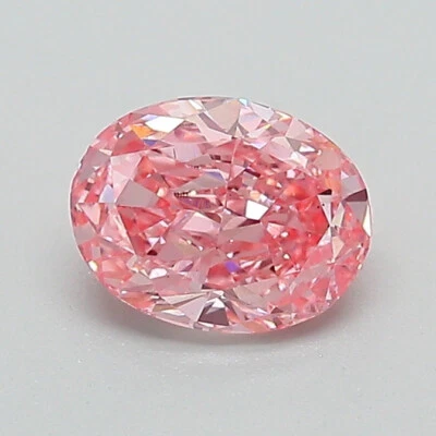 Fancy Vivid Pink Oval Lab Grown Diamond For Engagement Ring IGI Certified - Image 1 of 2