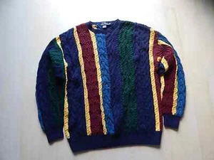 vintage 90s nautica hand knit cotton sweater size xl - Picture 1 of 6