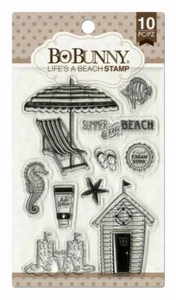 BO BUNNY CLEAR STAMPS LIFE'S A BEACH 10 PIECES - Picture 1 of 2