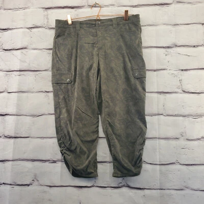 Pantalones EDDIE BAUER Mujer 10 Senderismo Cremallera Capri Carga Verde Estampado Foto 1 de 4