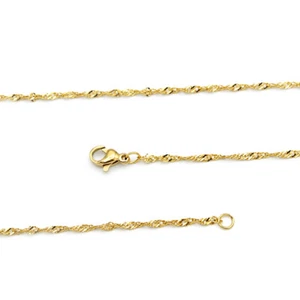 Collar de cadena de oro acero inoxidable Singapur 16" - 2 mm - 1 collar - N692 - Imagen 1 de 2