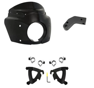 Kit de montaje Memphis Shades Road Warrior carenado negro Harley Softail Dyna 80-13 - Imagen 1 de 3