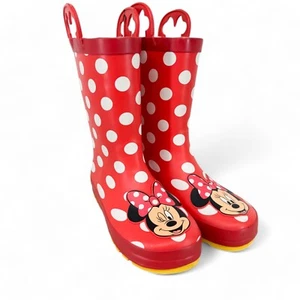 Western Chief Disney Minnie Mouse Girls Waterproof Rain Boots Size 1 Red - Picture 1 of 11