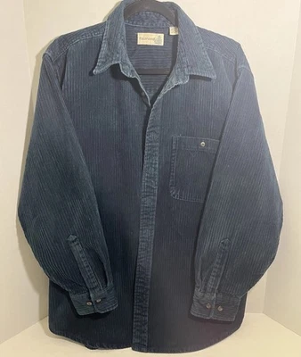 Vintage Fieldmaster Men Corduroy Thick Chunky Button Up Shirt Large Blue - Image 1 of 4