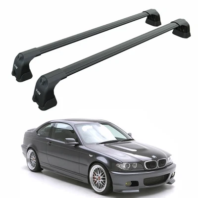 Barras transversales de techo punto de fijación para BMW 3 cupé (E46) | 1999-2006, negras Foto 1 de 4