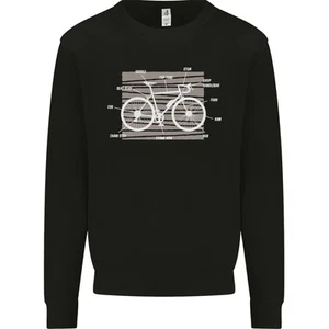 Bicycle Anatomy Funny Cyclist Cycling Funny Kids Sweatshirt Jumper - Picture 1 of 25