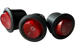 Rocker Switch Round 23mm red light color 3 Pin 125V 10A On Off switch part 6pcs  - Picture 1 of 10