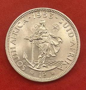 1953 South Africa Silver 1 Shilling, Gem Uncirculated. - Picture 1 of 3
