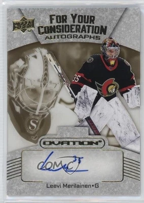 2023 Upper Deck Ovation For Your Consideration Leevi Merilainen Rookie Auto RC - Image 1 of 3